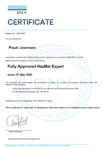 dnv fully approved hazmat expert